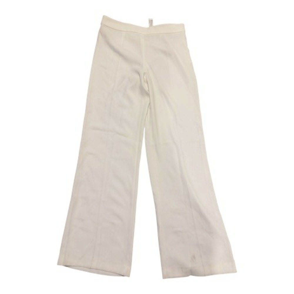 White High Rise Wide Leg Trousers Side Zip Dress Pants
